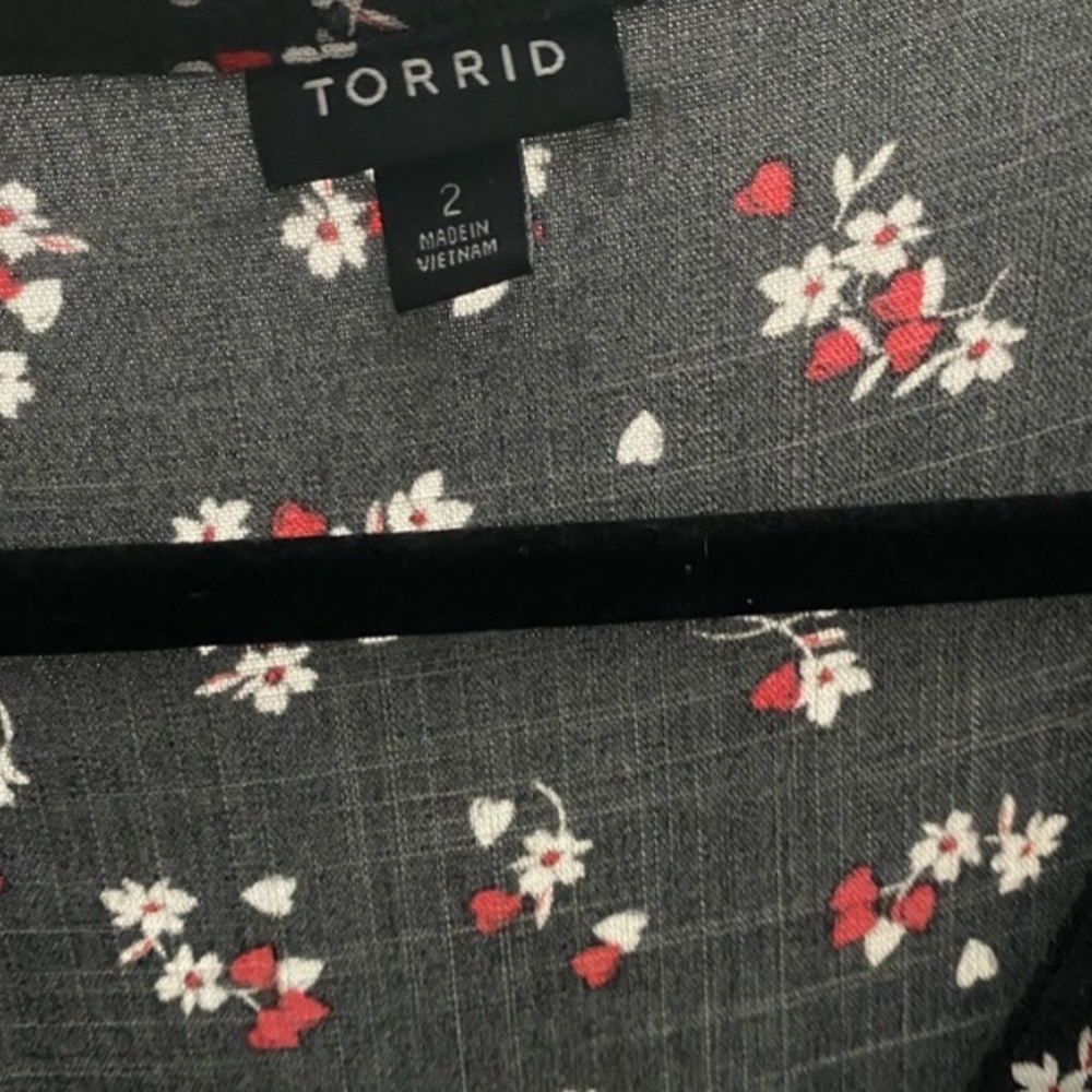 Torrid Black Romper with Floral Accents - Picture 4 of 12